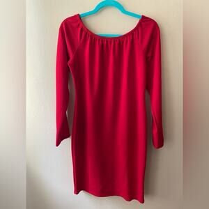 Red Omega Size 2XL Body-con Long Sleeve Dress